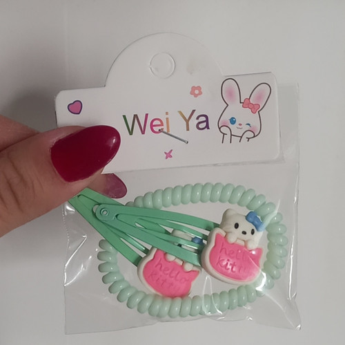 ست دو عدد گیره تق تقی و یک کشمو سیم تلفنی کرومی